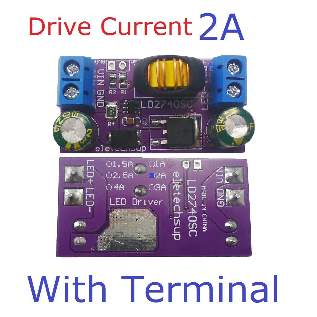 LD2740SC 80W High-Power LED Driver Module – DC 4-27V 1-4A Step-Down Constant Current Board with PWM Dimming for Solar Emergency Lights Automotive DRL