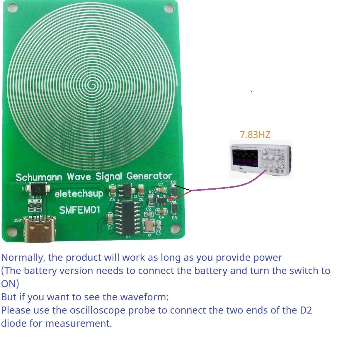 SMBTN01 SMFEM01 Mini Schumann Resonance Generator – 7.83Hz Pure Sine Wave Portable Earth Frequency Booster for Sleep Aid Meditation & Relaxation