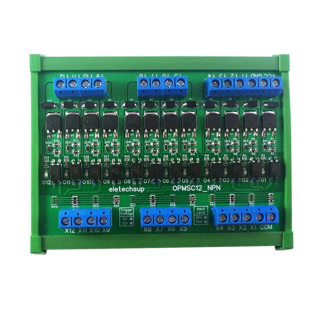 OPMSA04 OPMSB08 OPMSC12 OPMSD16 4-16CH 5A PLC Signal Amplifier Board – DC 3.3-24V NPN/PNP Logic Level Converter with Opto-Isolation & MOS Output for Industrial Automation