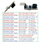 DD4012SA_PRO 1A DC-DC Buck Converter – 5-40V to 3V/3.3V/5V/12V Adjustable Step-Down Module for 18650 Li-ion LiFePO4 Battery Power