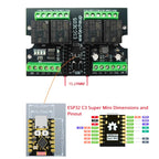 ESC3E05 4-Channel Relay Module for ESP32-C3 Super Mini, RS485 Modbus RTU, Wi-Fi BLE IoT Controller, Simple PLC Shield for Arduino