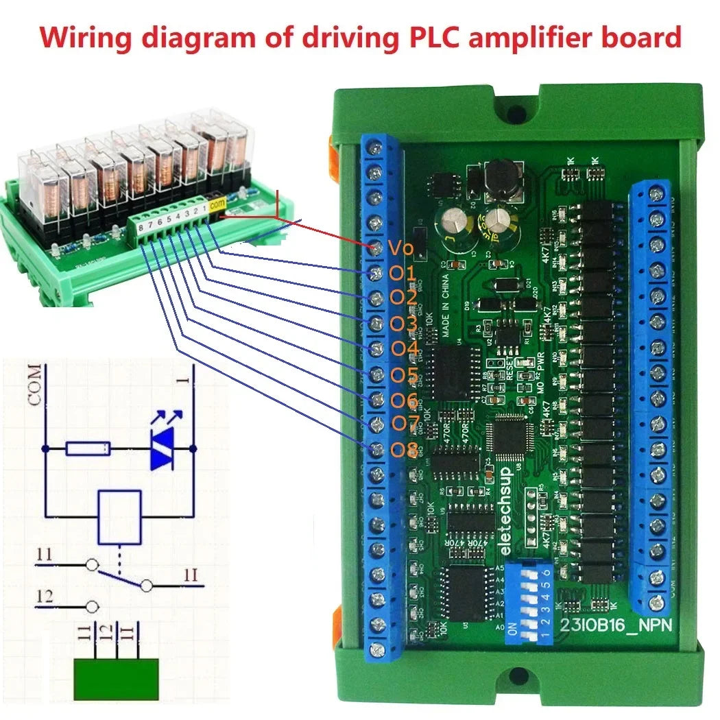 8/16/24/32/48CH Multifunction RS485 Remote IO Module – NPN/PNP DI-DO Expansion Board with DIN Rail & Modbus RTU for PLC Industrial Automation