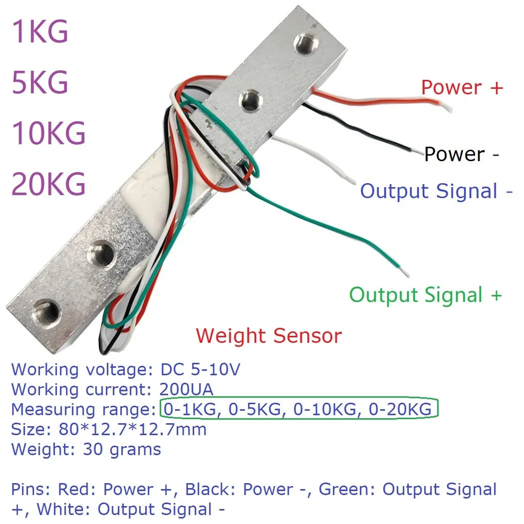 WG18A02 HX711 RS485 Modbus RTU Weight Sensor Module – 24-bit ADC Electronic Scale Board with 5V/12V Input for PLC SCADA