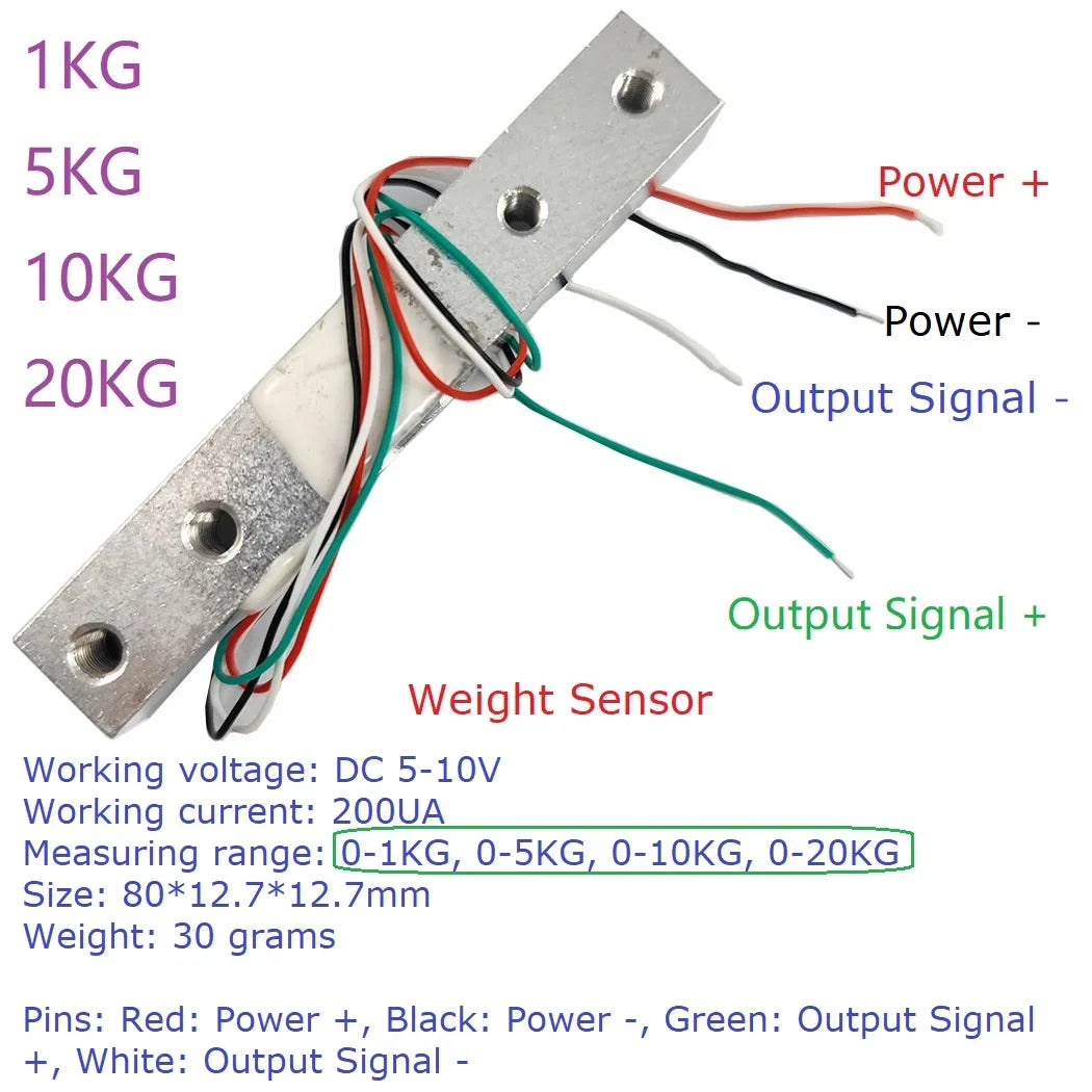 WG18A02 HX711 RS485 Modbus RTU Weight Sensor Module – 24-bit ADC Electronic Scale Board with 5V/12V Input for PLC SCADA