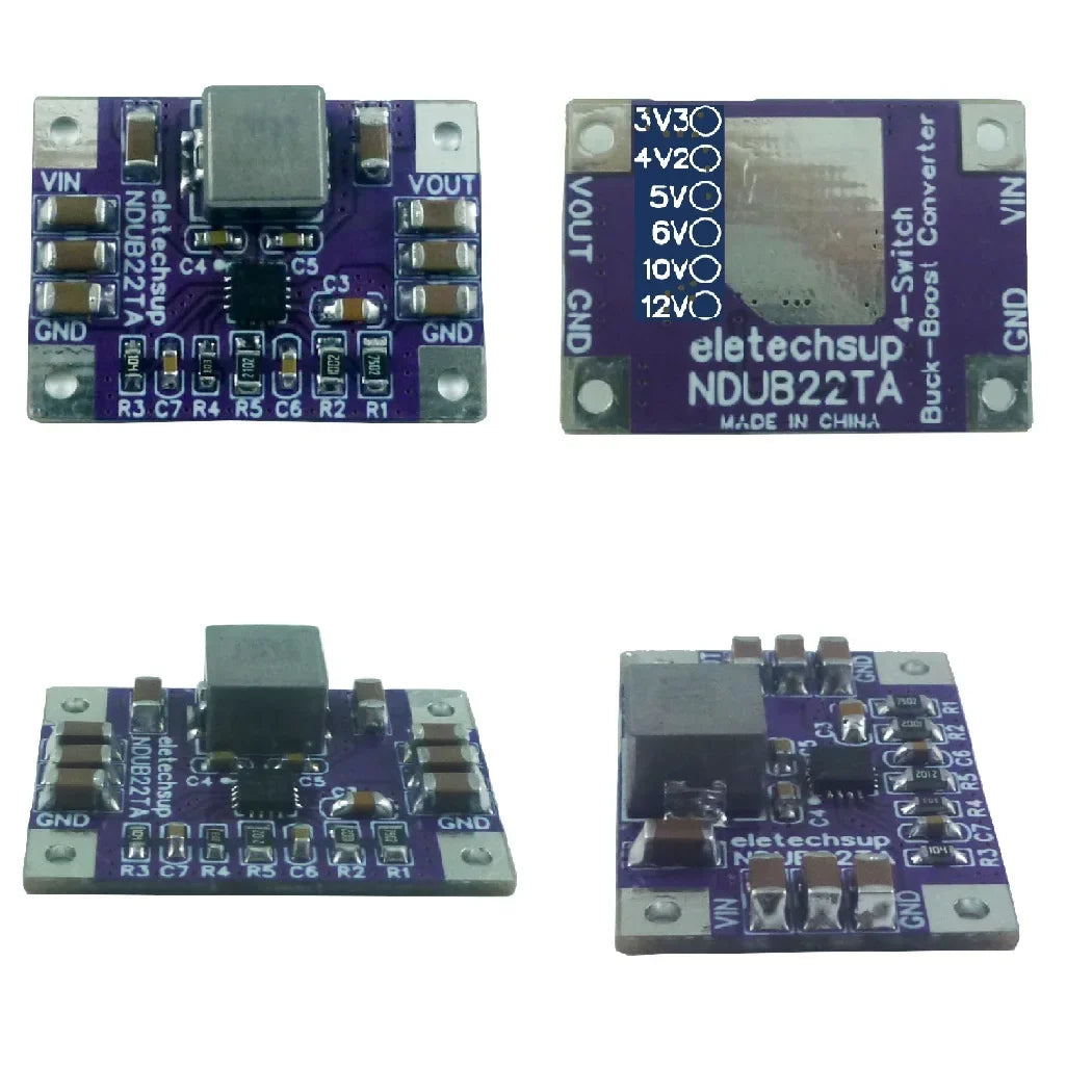 NDUB22TA 3A Buck-Boost Converter – DC 3-23V to 3.3V/5V/12V Adjustable Step-Up Down Voltage Regulator with 93% Efficiency for Solar Battery ESP32