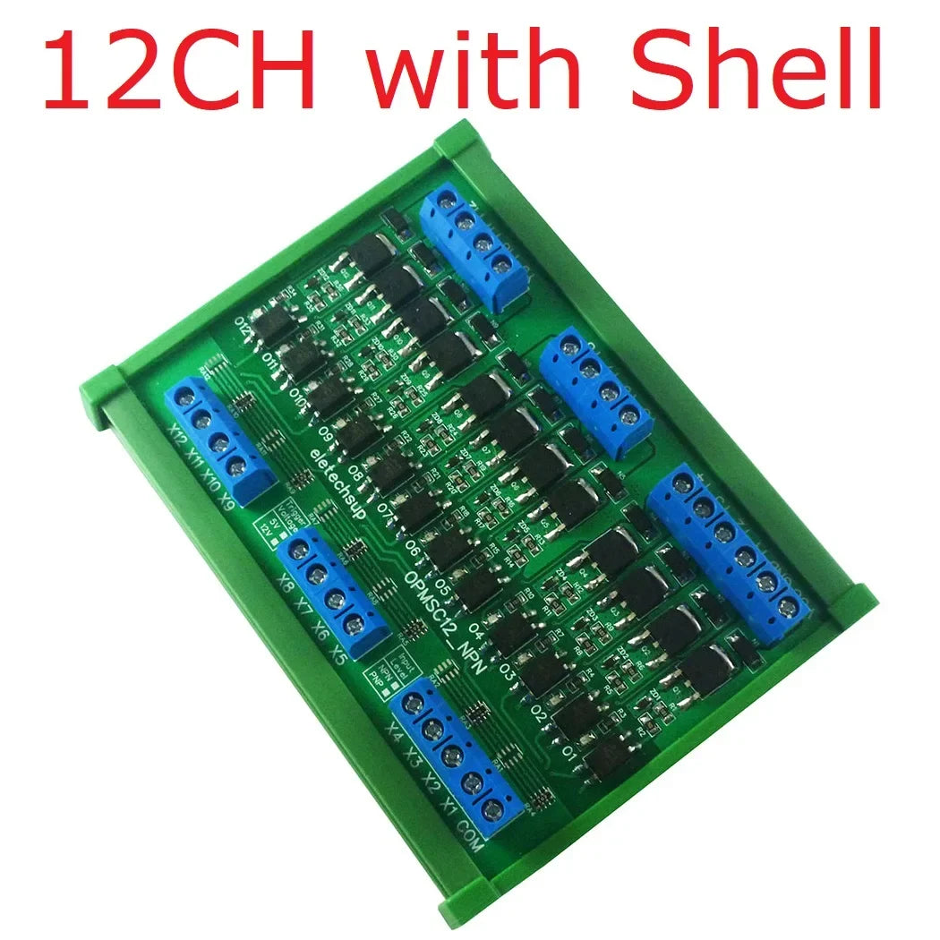 OPMSA04 OPMSB08 OPMSC12 OPMSD16 4-16CH 5A PLC Signal Amplifier Board – DC 3.3-24V NPN/PNP Logic Level Converter with Opto-Isolation & MOS Output for Industrial Automation