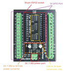 DNLCB30 ESP32 3.3V 5V Bidirectional Level Converter High Speed 1MHz IO Shifter for UART SPI I2C ESP32 30P Expansion Board Din Rail Mount