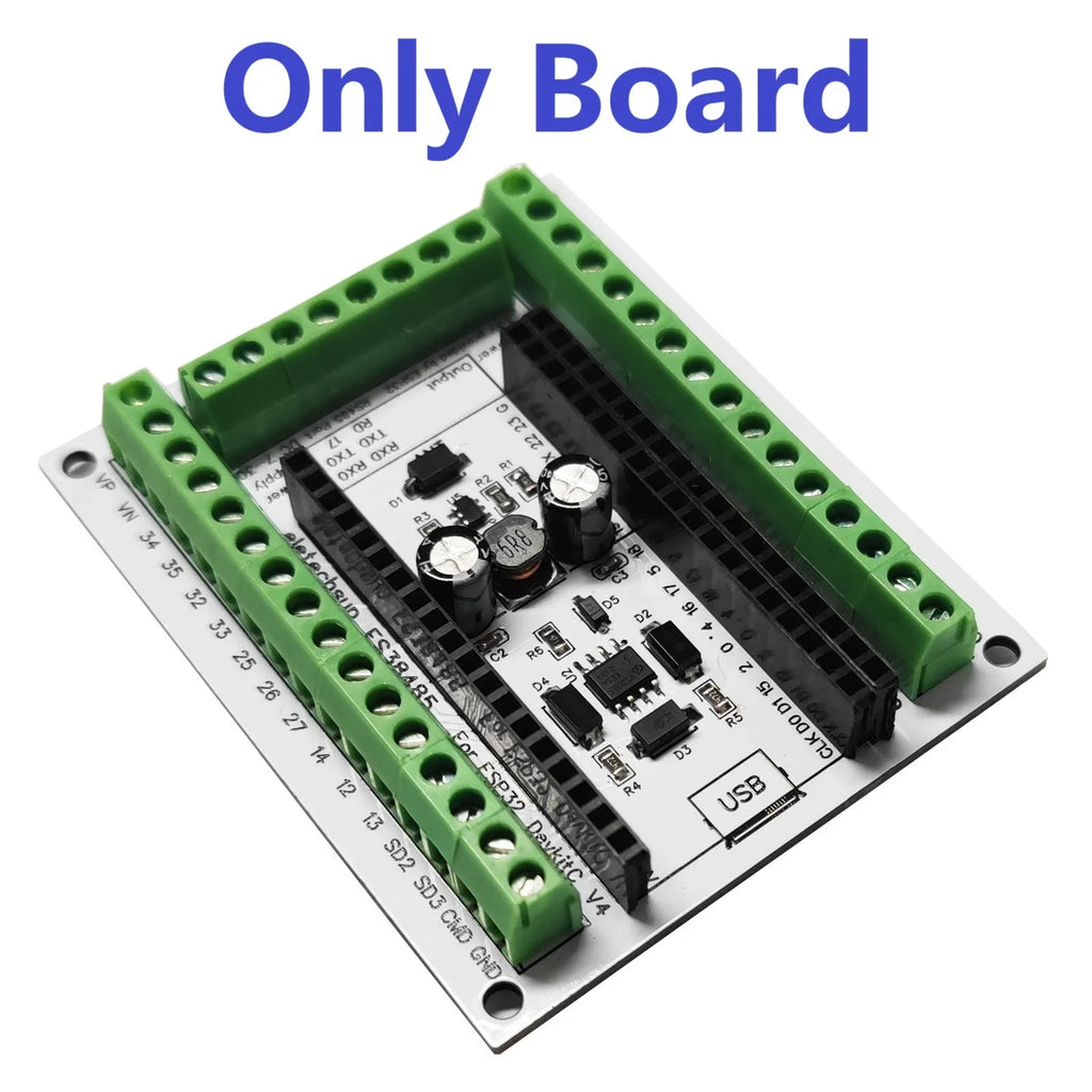 ES38485 ESP32 DevkitC V4 RS485 DIN Expansion Board 38PIN 2.4GHz WIFI BLE IOT Remote IO Development Board with 7-30V Power in 5V 3.3V out