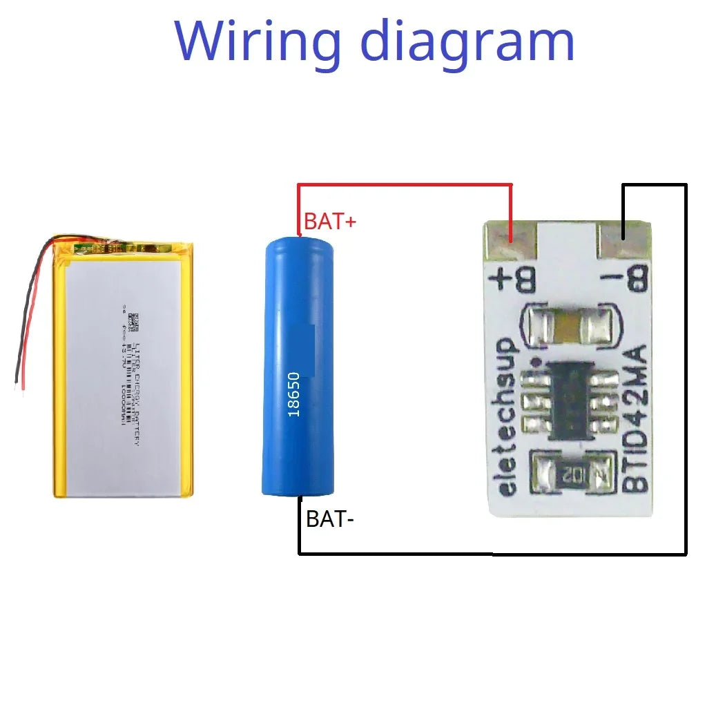 BTID42MA Mini 1S Li-ion Battery Power Indicator Module – 3.7V/4.2V LED Voltage Display for 18650 26650 4680 Charge Discharge Monitor