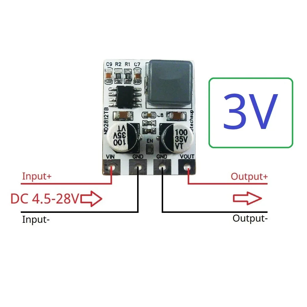 ND2812TB 5A Synchronous Buck Converter – DC 5-30V to 3.3V/5V/12V Adjustable Step-Down Regulator with 94% Efficiency for Motor LED E-Bike