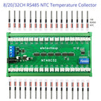 NT48A08 NT48B20 NT48C32 8-32CH RS485 Temperature Collector – Modbus RTU AI Remote IO Module with 10K B3950 NTC Sensor for PLC SCADA