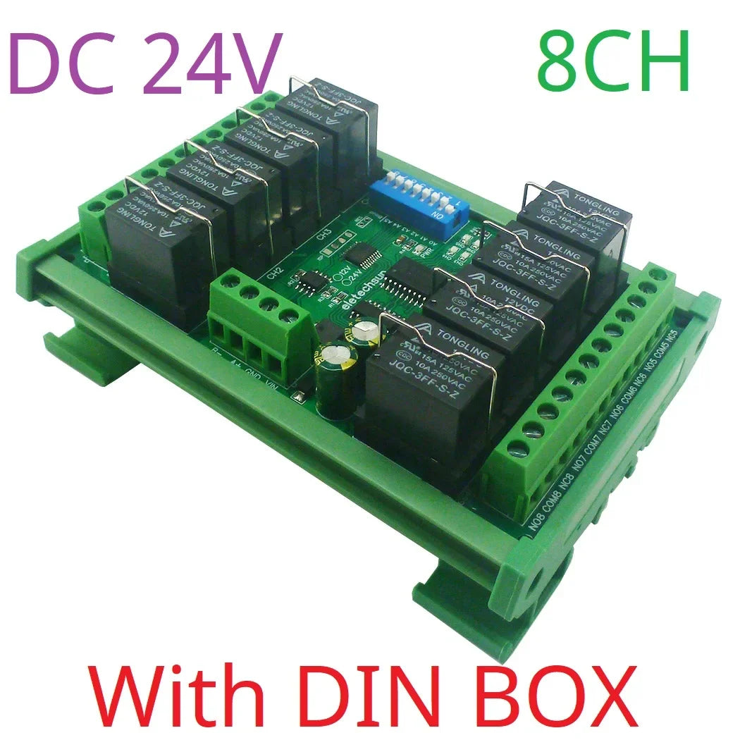 T73 Plug-in Relay Module – RS485 Modbus RTU Remote IO Controller with Momentary Latching Interlock Delay Switch for DIY Smart Home RYN404E RYN408F