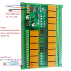 N4D3E16 16CH RS485 Modbus RTU Relay Module – DC 12V/24V Digital Output Board with 10A SPDT Contacts for PLC IO Expansion