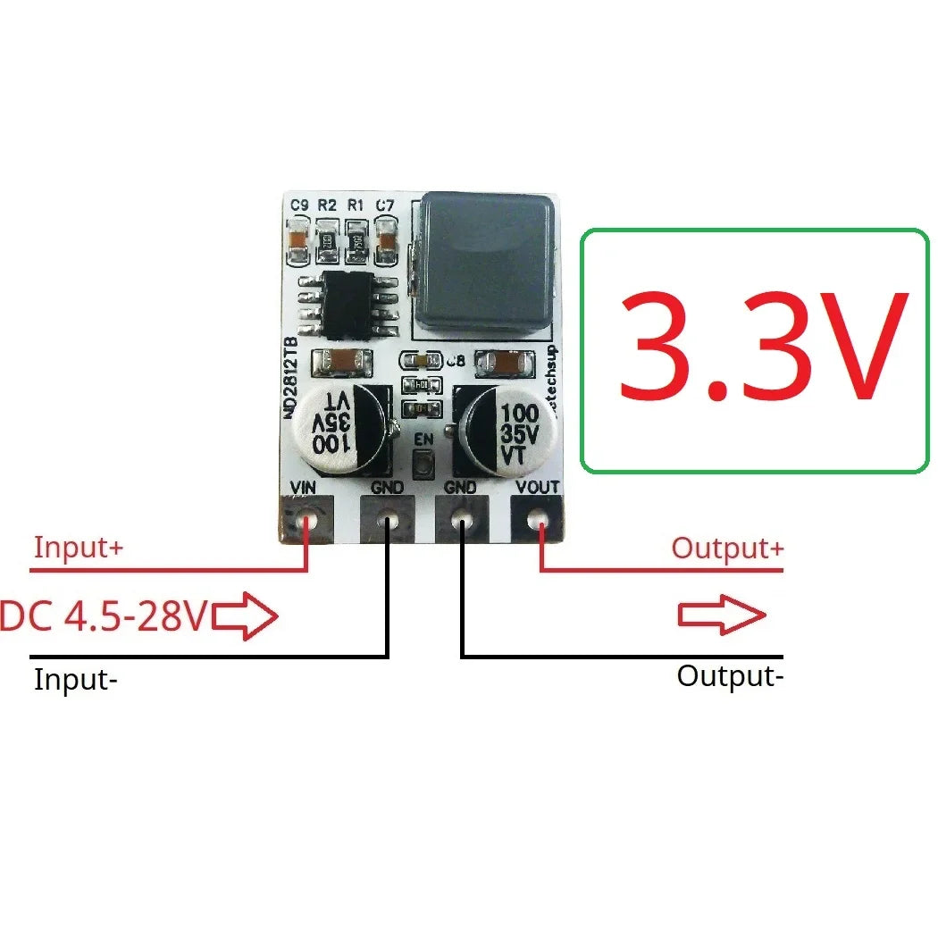 ND2812TB 5A Synchronous Buck Converter – DC 5-30V to 3.3V/5V/12V Adjustable Step-Down Regulator with 94% Efficiency for Motor LED E-Bike