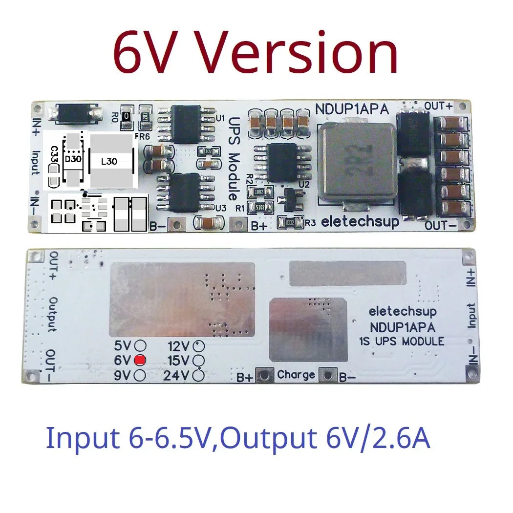 NDUP1APA 15W 2-in-1 UPS Module – 5-24V Uninterruptible Power Supply with 3.7V/4.2V Li-ion Battery Charger & Booster for Router PLC IoT
