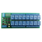 R4D3B16 16CH 10A DIN Rail Relay Module – RS485 Modbus RTU PLC Expansion Board with 6 Control Modes for Industrial Automation