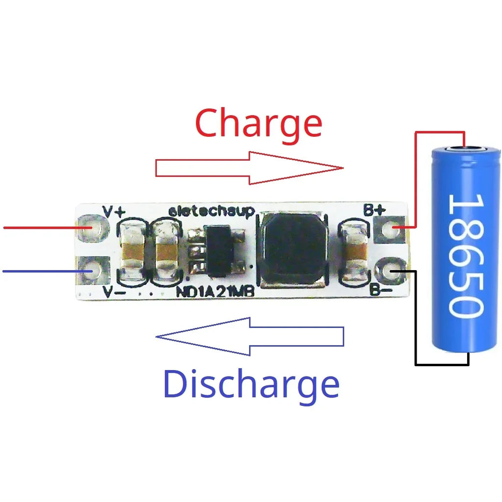 5V Backup Power Mini UPS Module 1.2A Bi-Directional Shared Port Li-ion Charger Step Up Board ND1A21MB for IP Camera Arduino MCU DIY