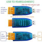 UD48501 UD23202 UDTTL03 USB to RS485 RS232 TTL Converter – 12V 5V VCC Output Industrial Serial Adapter for PLC HMI PTZ Smart Home Debugging