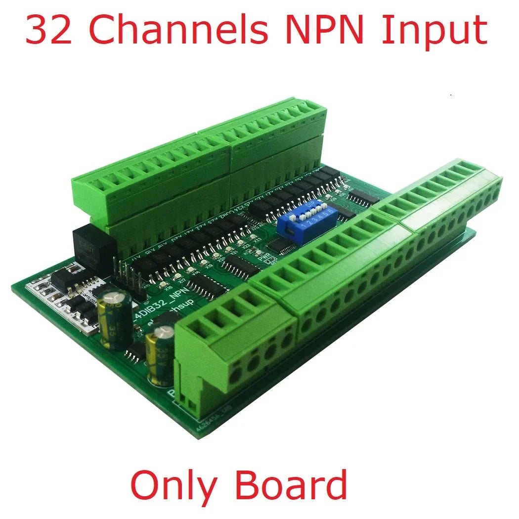 24DIA16 24DIB32 24DIC48 16-48CH Digital Input Module – NPN/PNP Switch PLC IO Expansion Board with 3000VDC Isolation RS485 Modbus RTU