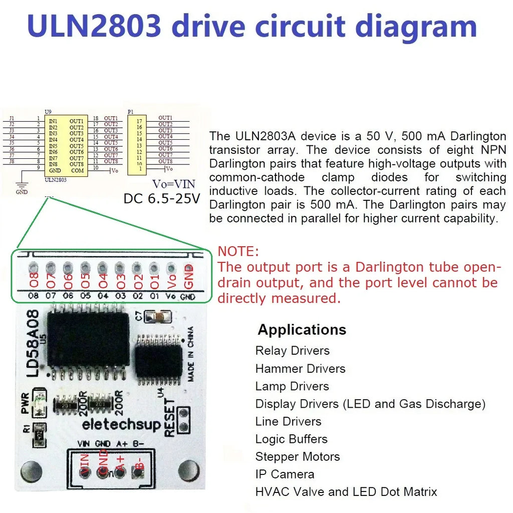 LD58A08 8CH RS485 Modbus RTU DO/PWM Driver Board – MOS Output Module for Signal Lights LED Solenoid Valves Motor Control