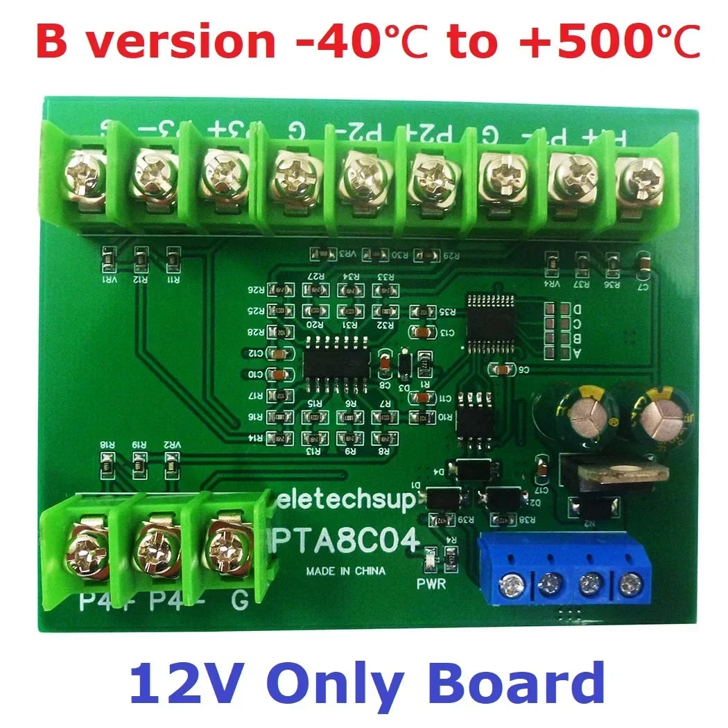 PTA8C04 4CH PT100 RTD Temperature Module – -40~500°C RS485 Modbus RTU Platinum Thermal Resistance Collector for PLC SCADA