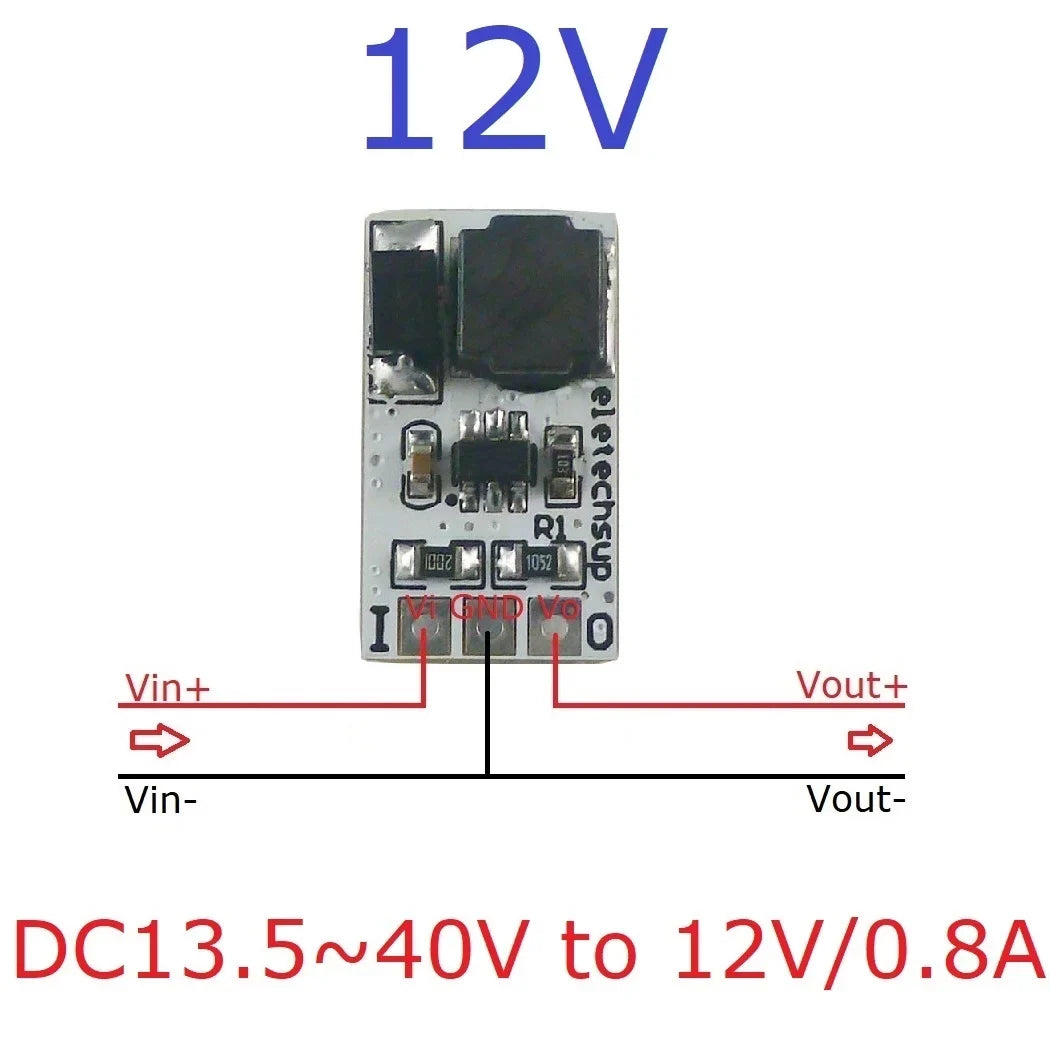 DD4012SA_PRO 1A DC-DC Buck Converter – 5-40V to 3V/3.3V/5V/12V Adjustable Step-Down Module for 18650 Li-ion LiFePO4 Battery Power