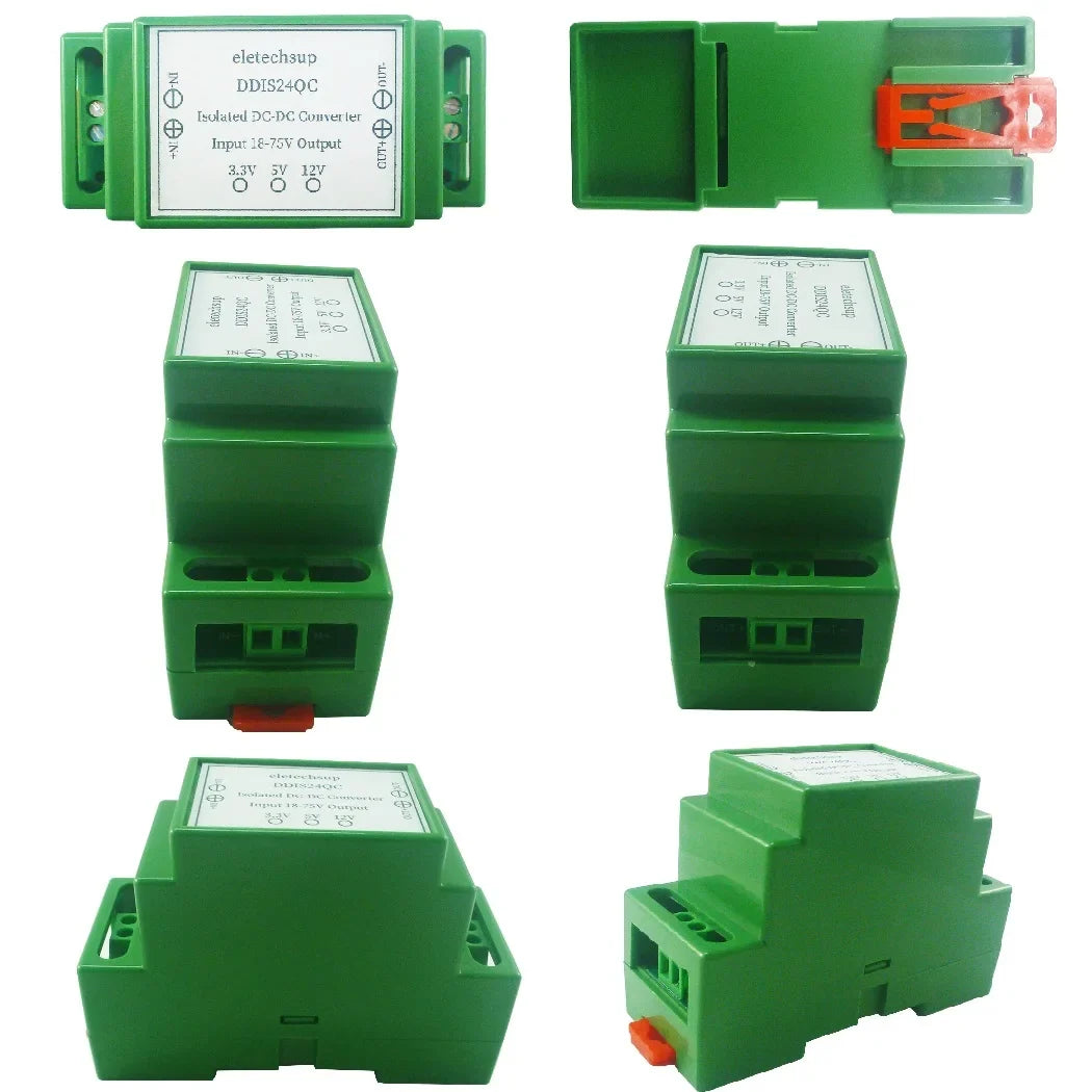 DDIS24QC 18-75V Wide Input to 12V 5V 3.3V Isolated DC-DC Power Supply 2250V Isolation DIN Rail Module for PLC