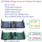 N4CID08 N4VIG08 8AI Multifunction Analog Input Module – 0-5V/0-10V/4-20mA to RS485 Modbus RTU ADC Collector with 2.54mm Pin Header for PLC SCADA