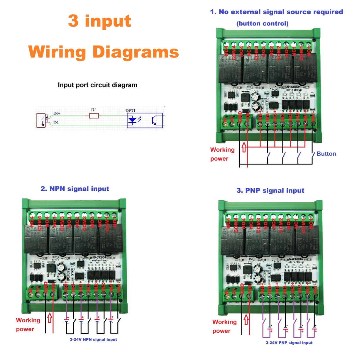Multifunctional 4DI 4DO RS485 Remote Control Switch Watchdog Relay Board Wired Remote IO Pulse Counter Module Modbus RTU N4CRB04