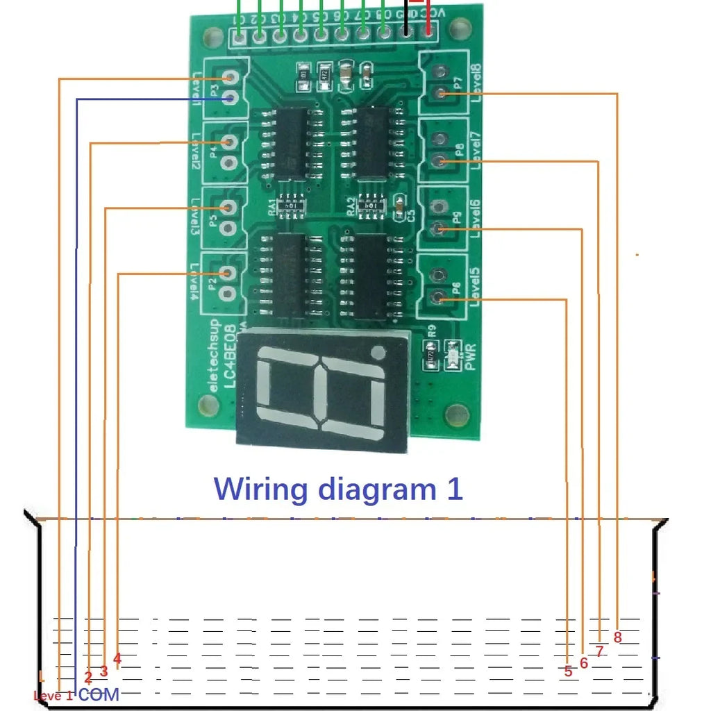 LC4BE08 8CH Water Level Digital Tube Display Controller – DC 5V Sensor Module for Arduino UNO MEGA2560 NANO STM32 Fish Tank Aquarium