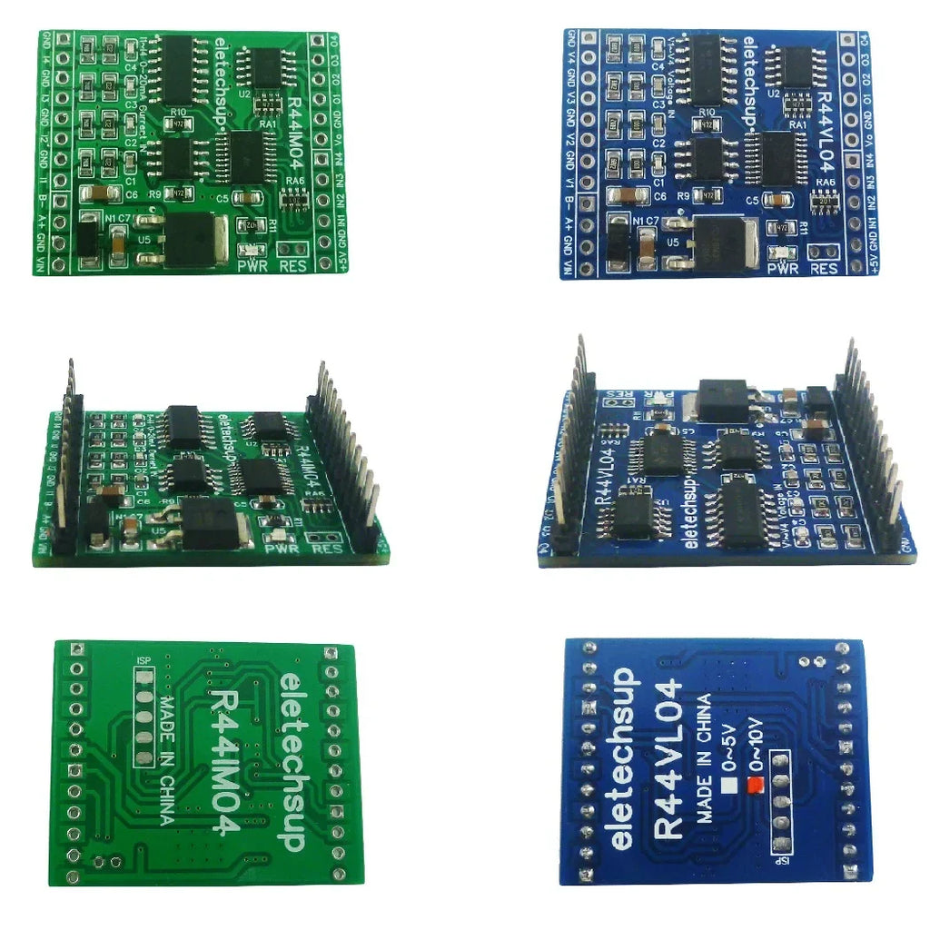 R44IM04 R44VL04 12CH RS485 Modbus RTU Mixed IO Module – 4AI 4DI 4DO Analog Digital Remote I/O Board for PLC Inverter Converter