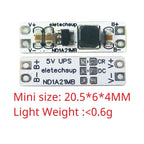 5V Backup Power Mini UPS Module 1.2A Bi-Directional Shared Port Li-ion Charger Step Up Board ND1A21MB for IP Camera Arduino MCU DIY
