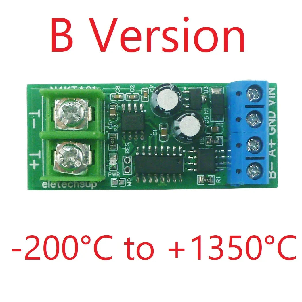 K-Type Thermocouple to RS485 Converter – -200 to 1350°C Modbus RTU Digital Temperature Measurement Board N4KTA01 KTHERM for PLC Industrial Automation
