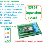 ES32C14 ESP32 Multifunction Expansion Board 2AO 2AI 4DI 4DO for Arduino WEB MQTT Ethernet Network Http
