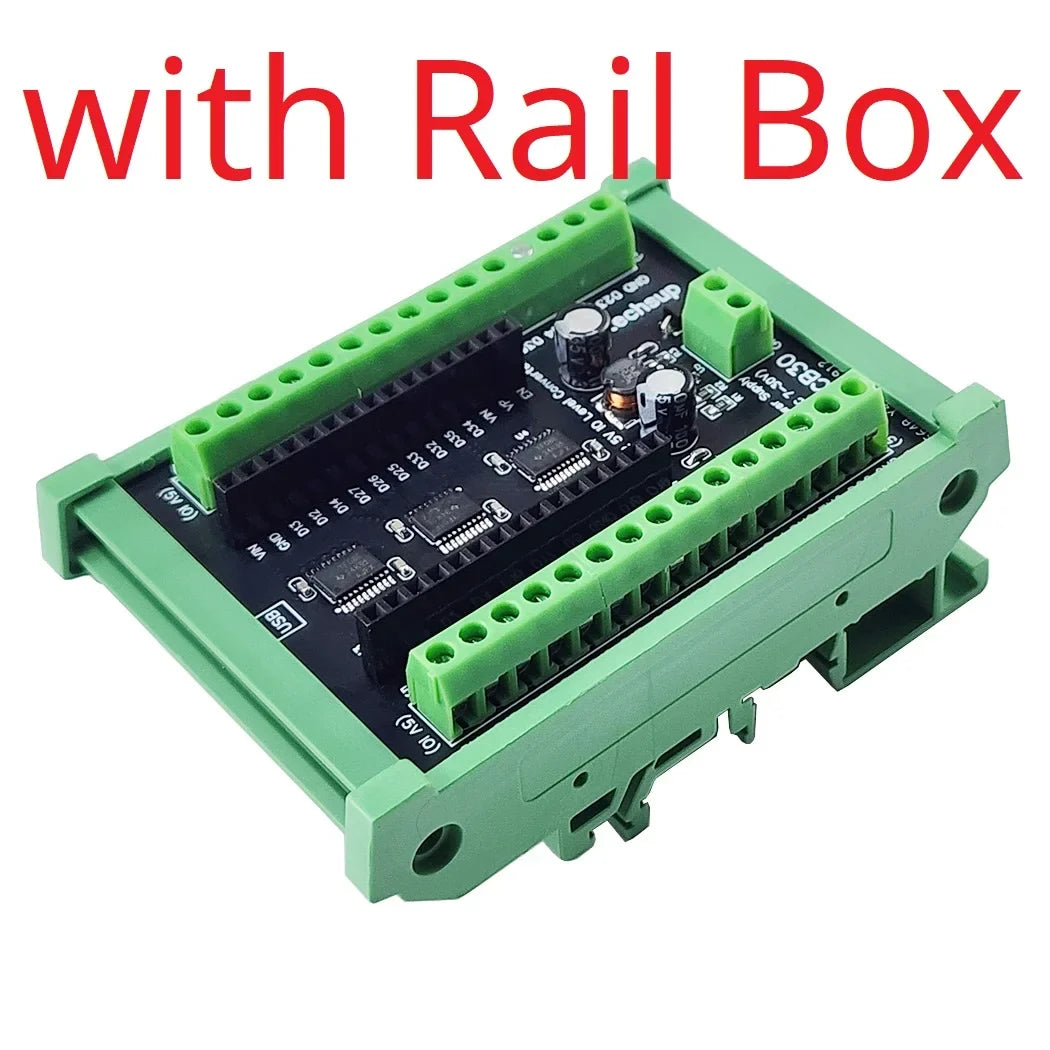 DNLCB30 ESP32 3.3V 5V Bidirectional Level Converter High Speed 1MHz IO Shifter for UART SPI I2C ESP32 30P Expansion Board Din Rail Mount