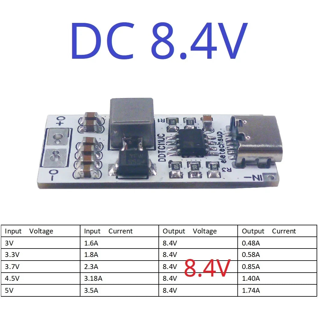 DDTC11UC 14W Type-C 5V to 6V 8.4V 9V 12V Step-Up DC-DC Boost Converter Voltage Regulator Module for DIY Arduino Mobile Charger