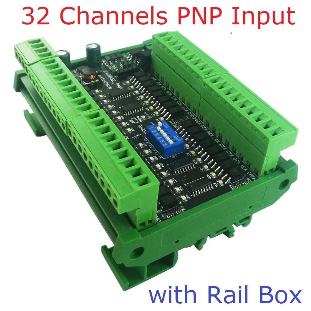 24DIA16 24DIB32 24DIC48 16-48CH Digital Input Module – NPN/PNP Switch PLC IO Expansion Board with 3000VDC Isolation RS485 Modbus RTU