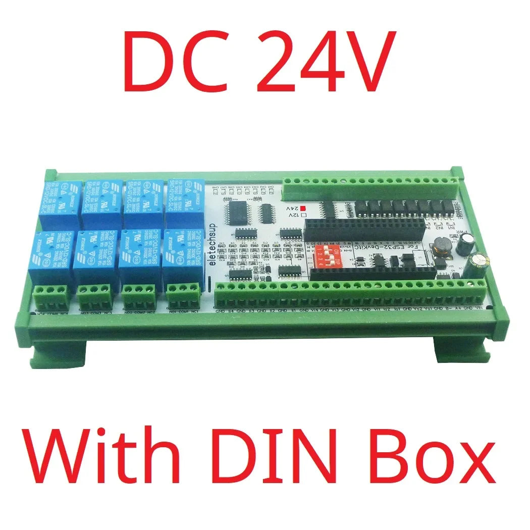 ES32D26 ESP32 Industrial IO Board – 8AI 8DI 8DO 2AO WiFi Relay Module with 4-20mA/0-10V for Smart Home IoT Simple PLC