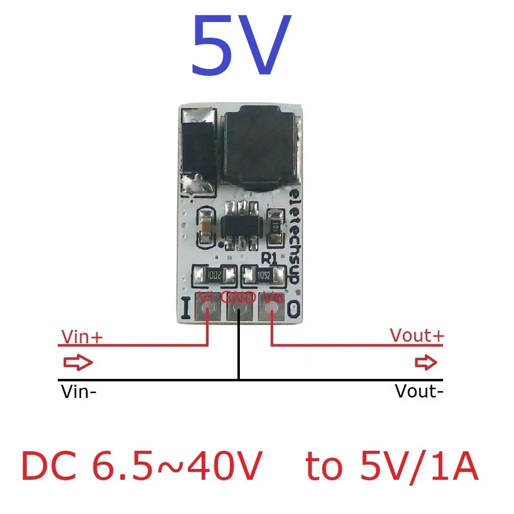 DD4012SA_PRO 1A DC-DC Buck Converter – 5-40V to 3V/3.3V/5V/12V Adjustable Step-Down Module for 18650 Li-ion LiFePO4 Battery Power