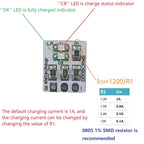 Mini 3.7V 4.2V 1A Li-ion/Li-PO Lithium Battery Charger Module Automatic Recharge 1/C Stop BMS Charge For 18650 21700 4680, DD08CRMB_MINI
