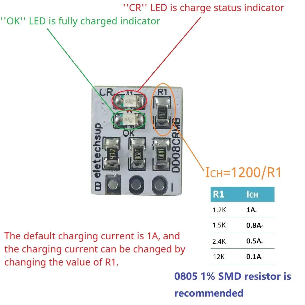 Mini 3.7V 4.2V 1A Li-ion/Li-PO Lithium Battery Charger Module Automatic Recharge 1/C Stop BMS Charge For 18650 21700 4680, DD08CRMB_MINI