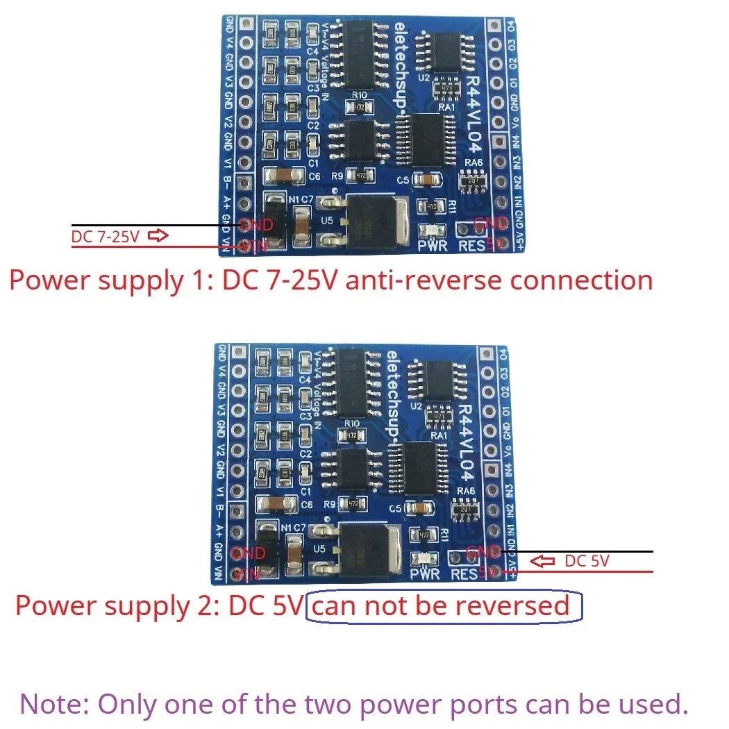 R44IM04 R44VL04 12CH RS485 Modbus RTU Mixed IO Module – 4AI 4DI 4DO Analog Digital Remote I/O Board for PLC Inverter Converter