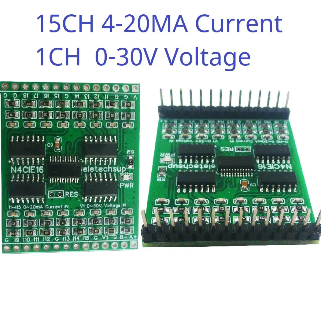 8-24 Channel Industrial Analog Input Module – Modbus RTU 4-20mA/0-20mA/0-5V/0-10V Current Voltage Data Collector N4CID08 N4CIE16 N4CIF24 for PLC Sensor Monitoring