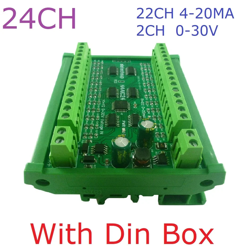 N4AIA08 N4AIB16 N4AIC24 8-24CH 4-20mA Current Transducer – RS485 Modbus RTU Analog Input Module with 12-bit ADC for PLC SCADA