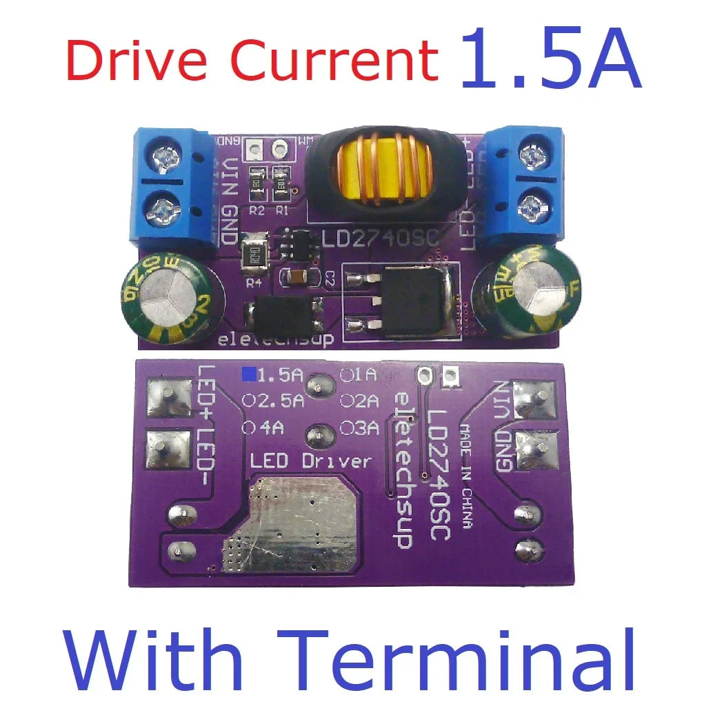 LD2740SC 80W High-Power LED Driver Module – DC 4-27V 1-4A Step-Down Constant Current Board with PWM Dimming for Solar Emergency Lights Automotive DRL