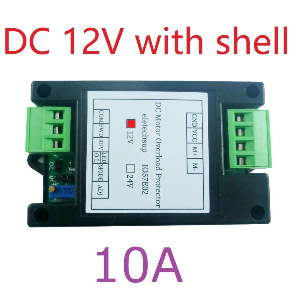 10A 20A 30A DC 12V 24V Brushed Motor Overload OveDC 12V 24V Power Brurcurrent Short Circuit Protector Forward Reverse Controller IO57E02 IO58F02