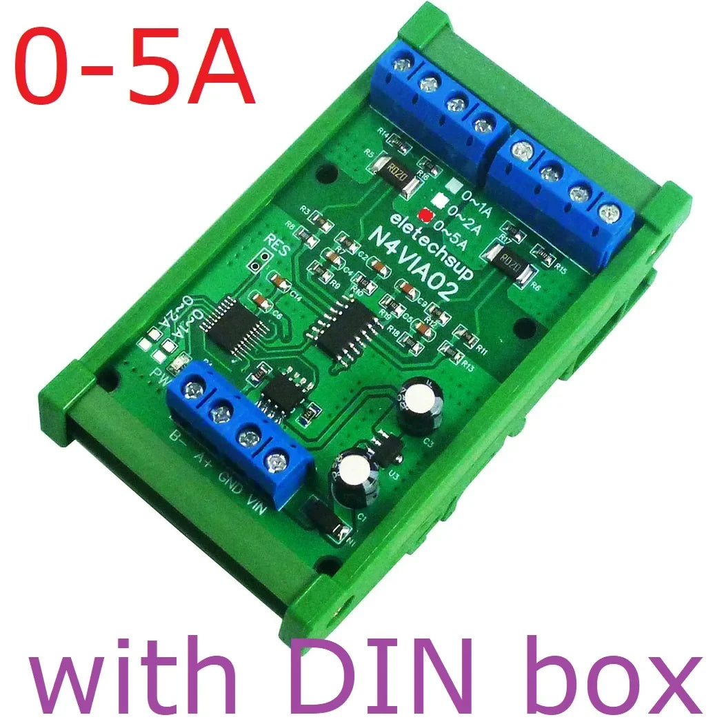 N4VIA02 Multifunctional RS485 Ammeter Voltmeter – 0-30V / 0-5A Modbus RTU DC Power Measurement Module for PLC SCADA Industrial Automation