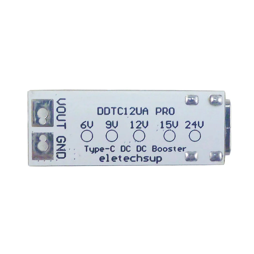 DDTC12UA_PRO Type-C to Type-C DC-DC Boost Converter 5V to 6V 9V 12V 15V 24V Step Up Voltage Regulator Module for Router Camera