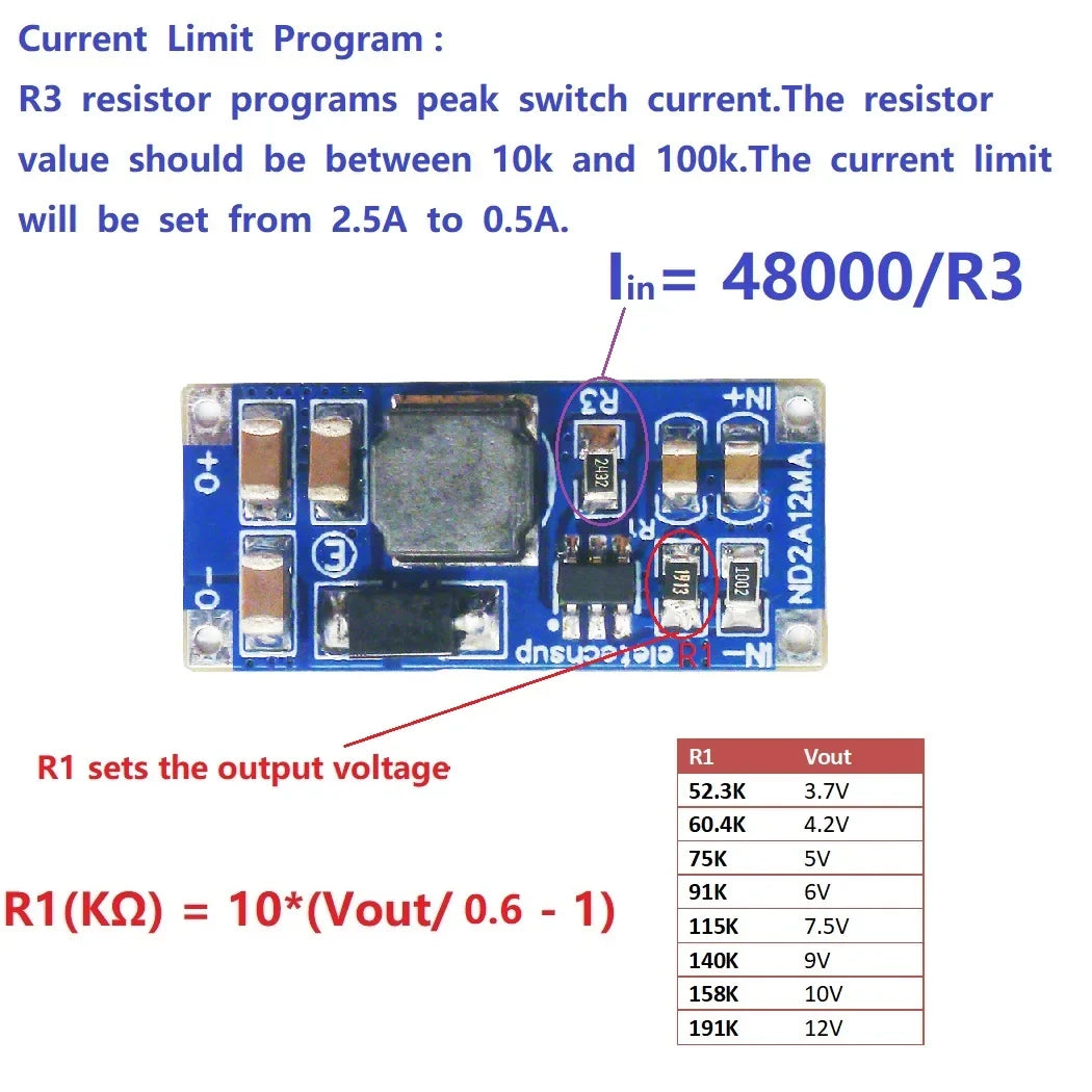 8W DC-DC Boost Converter Module ND2A12MA, 2.6-6V Input to 5V/8.4V/12V/12.6V Output, Adjustable Current Limit 0.5-2.5A, UVLO/OVP/SCP