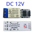 LR12A01 PRO DC 5V 12V 24V Bistable Self-locking Flip-Flop Latch Switch Board for Arduino ESP32 Magnetic Latching Relay Module